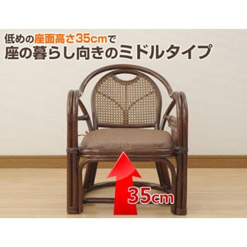 TF20-531M(BR) 籐製 らくらく立ち上がり座椅子 YAMAZEN(山善) ブラウン