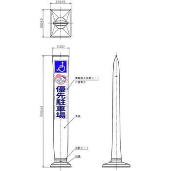 ラバーポール型標識サイン 吾妻商会(AZUMA) ガイドポスト 【通販