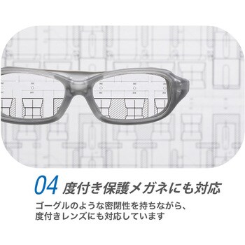 高防塵性保護メガネ VD-204F ミドリ安全