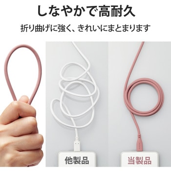 USBケーブル C-C Type-Cケーブル PD 60W対応 断線しにくい やわらかい シリコン素材 エレコム