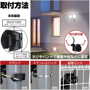 LEDセンサーライト コンセント式 白色LED 防雨 防水 お手軽タイプ 屋外 セキュリティ 防犯 ELPA