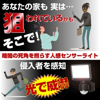 LEDセンサーライト コンセント式 白色LED 防雨 防水 お手軽タイプ 屋外 セキュリティ 防犯 ELPA