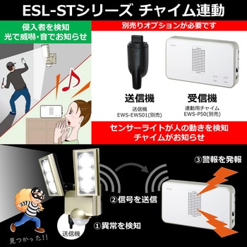 ESL-ST1202AC LED 人感センサーライト コンセント式 白色LED 防水 屋外