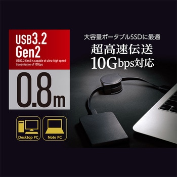 USB3.2 Gen2 USB A - USB Type-C リールケーブル MCO