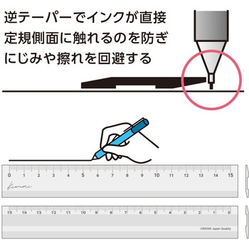 Kiwami LR左右利き手対応アルミ定規 15cm 共栄プラスチック