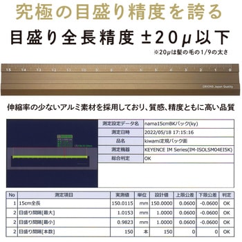 Kiwami LR左右利き手対応アルミ定規 15cm 共栄プラスチック