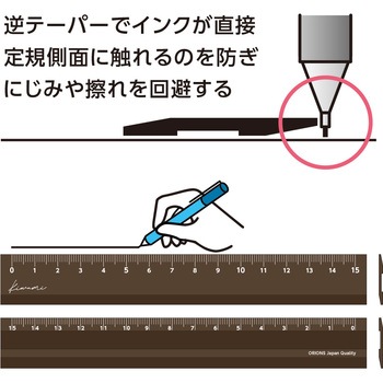 Kiwami LR左右利き手対応アルミ定規 15cm 共栄プラスチック