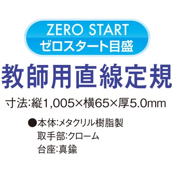 メタクリル教師用直線定規 共栄プラスチック