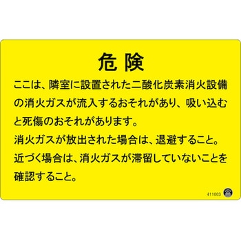 二酸化炭素消火設備標識 - 日本緑十字社