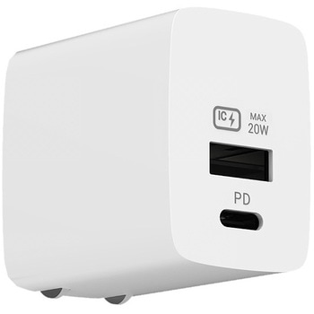 AC充電器 USBA+C PD20W 自動識別 リバーシブル カシムラ