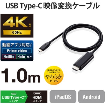 USB Type-C to HDMI 変換ケーブル 4K 60Hz やわらか ミラーリング