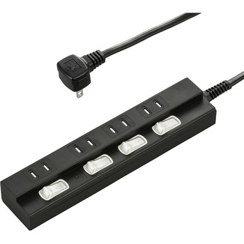 LED個別スイッチ付電源タップ 雷ガード トラッキング火災防止プラグ オーム電機
