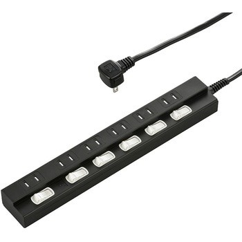 LED個別スイッチ付電源タップ 雷ガード トラッキング火災防止プラグ オーム電機