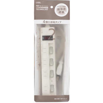 LED個別&一括集中スイッチ兼用過電流防止ブレーカー付電源タップ  雷ガード オーム電機