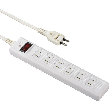 発煙ガード 一括集中スイッチ兼用過電流防止ブレーカー付電源タップ 雷ガード オーム電機