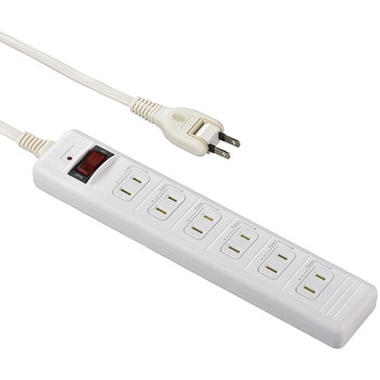 発煙ガード 一括集中スイッチ兼用過電流防止ブレーカー付電源タップ 雷ガード オーム電機