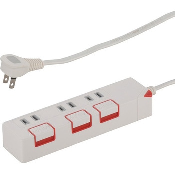 ランプレス個別スイッチ付電源タップ 3個口 オーム電機