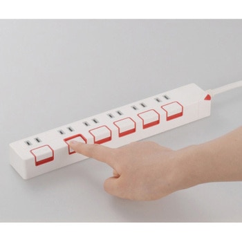 ランプレス個別スイッチ付電源タップ 6個口 オーム電機