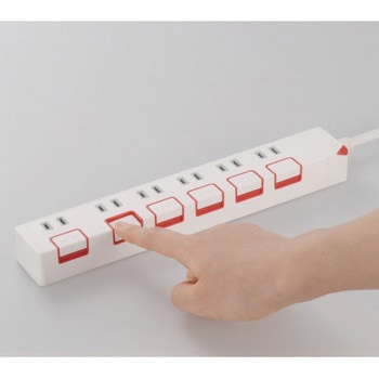 ランプレス個別スイッチ付電源タップ 6個口 オーム電機