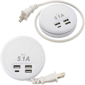 USB_ACチャージャー TypeA×3+TypeC 45cm オーム電機