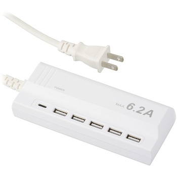 USB_ACチャージャー TypeA×5+TypeC 1.5m オーム電機