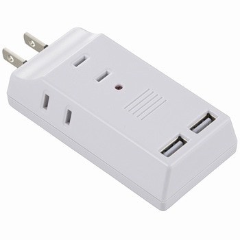 雷ガード USBポート付電源タップ 3個口 USB2個口 オーム電機