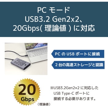 RS-ECM2-U32C USB3.2 Gen2x2 M.2 SSDケース(クローン機能搭載・NVMe 2台用) 1個 ラトックシステム  【通販モノタロウ】