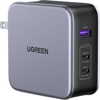 90548 UGREEN Nexode 急速充電器 140W 3ポート UGREEN グレー色