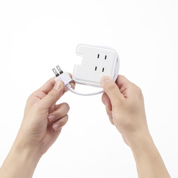 巻取りモバイルタップ3個口0.6m ヤザワコーポレーション