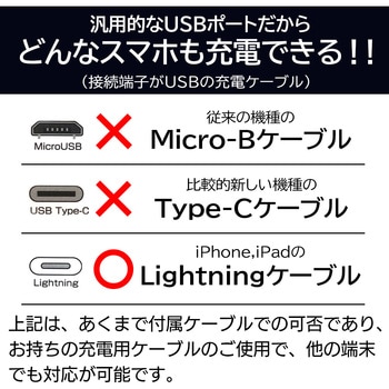 乾電池式充電器(単3アルカリ乾電池、ライトニングケーブル付) エアージェイ