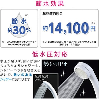 これエエやん シャワーヘッドとホースのセット 節水 極細 (シャワー穴0.3mm 肌触り・浴び心地やわらか 低水圧対応) GAONA(ガオナ)