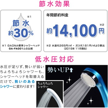マジカヨ・アリエーネ シャワーヘッド 節水 極細 (シャワー穴0.3mm 肌触り・浴び心地やわらか 低水圧対応) GAONA(ガオナ)