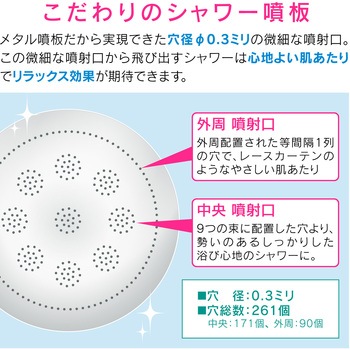 これエエやん シャワーヘッド 節水 極細 ストップ (シャワー穴0.3mm 肌触り・浴び心地やわらか 低水圧対応) GAONA(ガオナ)
