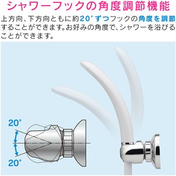 これカモ 吸盤式シャワーフック 角度調節 お風呂に取付 (補助板付 ほとんどの壁面に対応) GAONA(ガオナ)