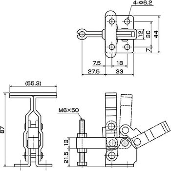 下方押え型トグルクランプ 垂直ハンドル IKURATOOLS(育良精機)
