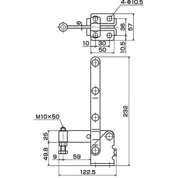 下方押え型トグルクランプ 垂直ハンドル IKURATOOLS(育良精機)