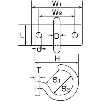 ステンレス プレートフック ひめじや