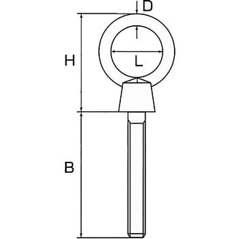 LBB-6x60 ステンレス ロングアイボルトB型 ひめじや 荷重50kg ねじ径