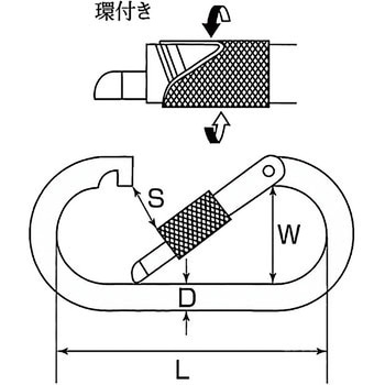ステンレス カラビナ(ナット付) ひめじや