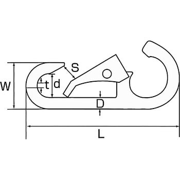 DS-6 ステンレス オープンチェーンフック ひめじや 荷重30kg - 【通販