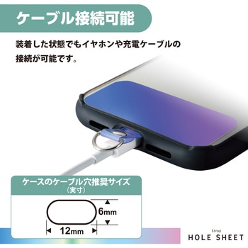 スマホ ストラップホルダー シート ケーブル穴用 1口タイプ 2枚入り タグパッチ エレコム