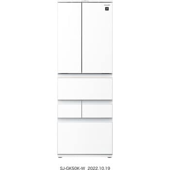 SJ-GK50K-W ピラーレスフレンチドア(ガラス)冷蔵庫504L 1台 シャープ