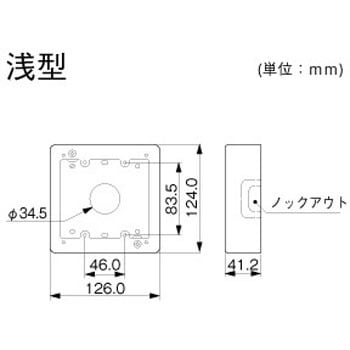 BC3122 メタルモール 2個用スイッチボックス マサル工業 浅型B