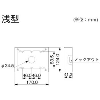 メタルモール 3個用スイッチボックス マサル工業