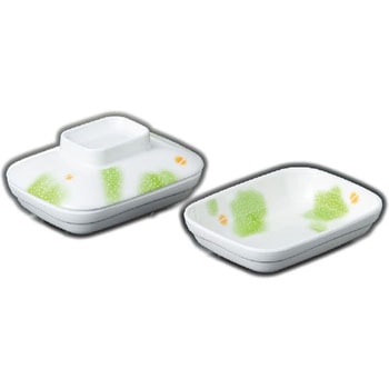 角皿(緑あられ)(フォーリスト) スリーライン