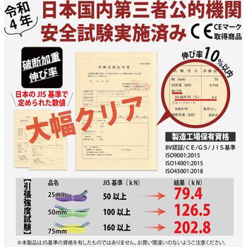 スリングベルト 両端アイ形 50mm幅 2本セット ベストアンサー アイ