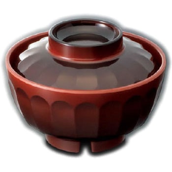 菊花汁椀(溜内朱)(趣器＜汁椀＞) スリーライン