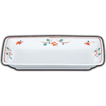 角皿(花赤絵) スリーライン