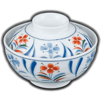 多用飯碗(赤絵草花) スリーライン