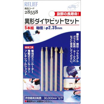 ダイヤビットセットと精密ミニヤスリ RELIEF